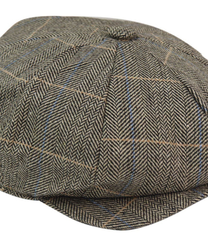 Mens Peaky Blinders Herringbone Newsboy Gatsby Flat Baker Hat
