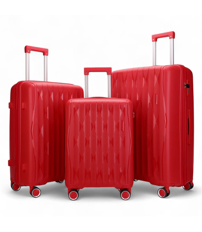 Burnaby Set of 3 Hard Shell Suitcase in Red