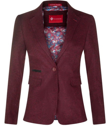 Womens 1920s  Wine Wool Classic Vintage Retro Blazer