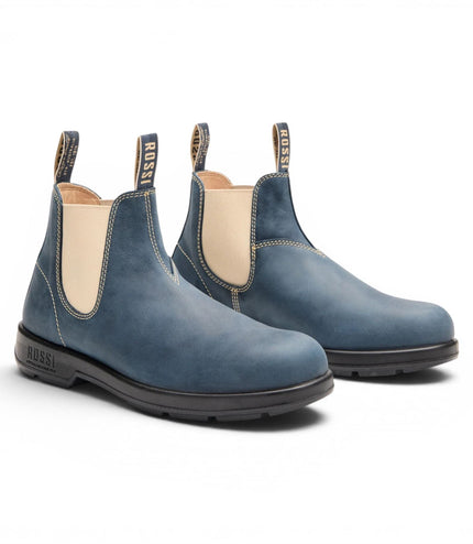 Rossi 404 Storm Blue Leather Outdoor Chelsea Boots - Spinifex