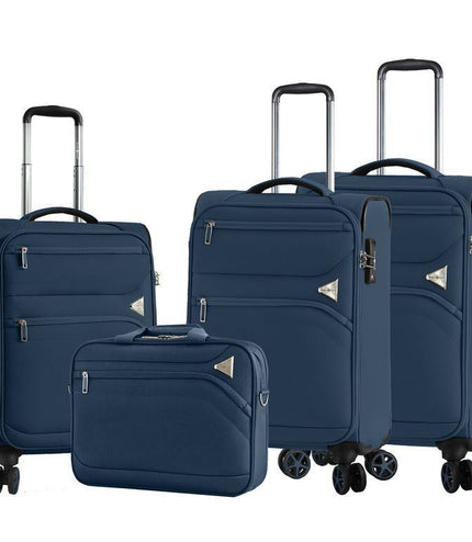 Corby Set of 4 Soft Shell Suitcase in Navy