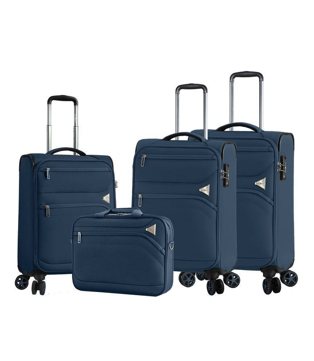Corby Set of 4 Soft Shell Suitcase in Navy