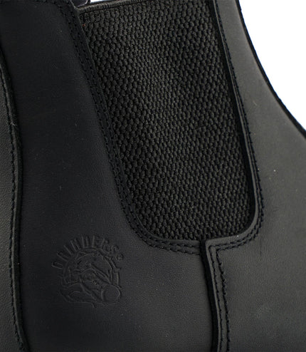 Grinders Unisex Black Chelsea Acs Leather Ankle Slip On Boots