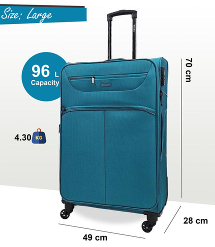 Ashford Large Soft Shell Suitcase in Teal