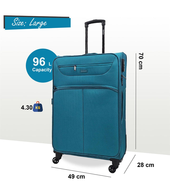 Ashford Large Soft Shell Suitcase in Teal