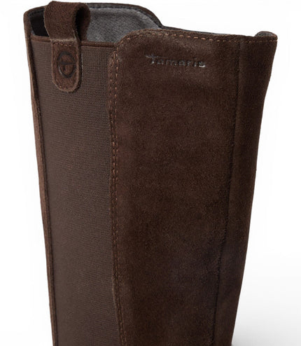 Tamaris Women’s Brown Leather Knee High Platform Heel Long Boots - 25608-41