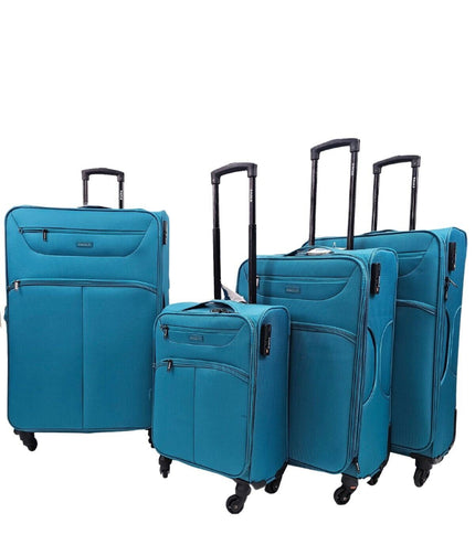 Ashford Set of 4 Soft Shell Suitcase in Teal