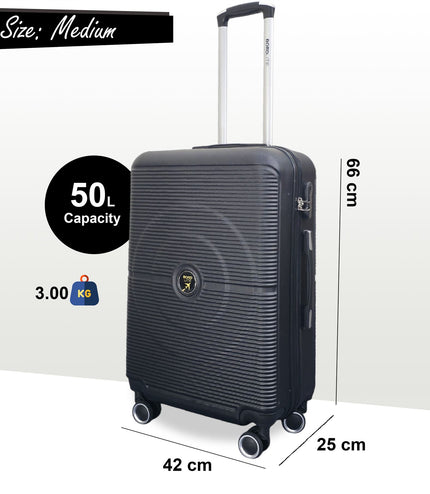 Seto Medium Hard Shell Suitcase in Black