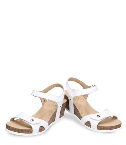Women's Julia B1 Wedge White Leather Sandals