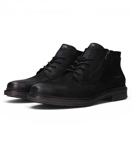 Bugatti Mens Black Leather Lace-up Chukka Ankle Boots - Rigalo Evo C30