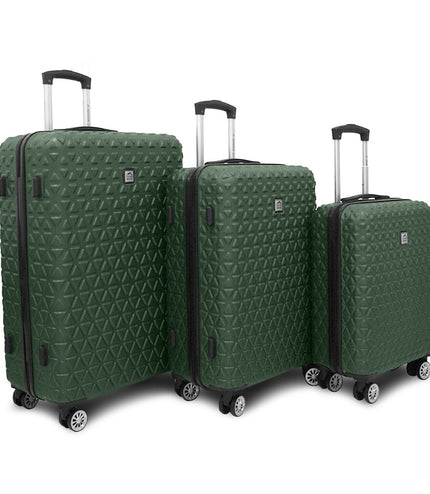 Adlington Set of 3 Hard Shell Suitcase in Green