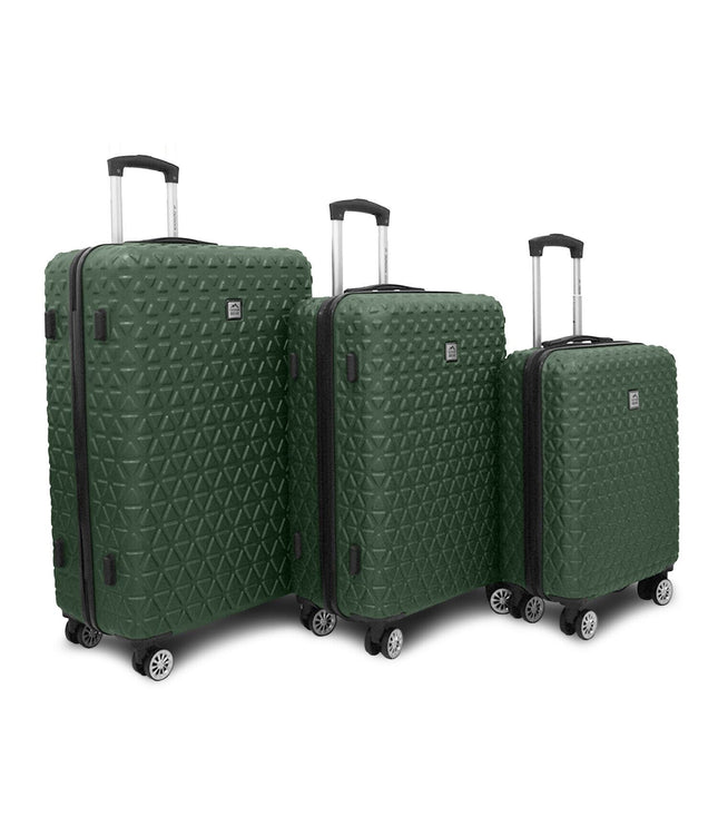 Adlington Set of 3 Hard Shell Suitcase in Green