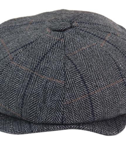 Mens Peaky Blinders Herringbone Newsboy Gatsby Flat Baker Hat