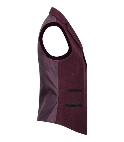 Womens 1920s Wine Wool Classic Retro Vintage Waistcoat
