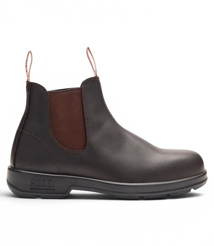 Rossi 404 Claret Brown Leather Outdoor Chelsea Boots - Spinifex
