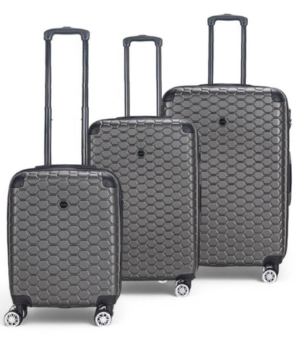 Noda Set of 3 Hard Shell Suitcase in Charcoal