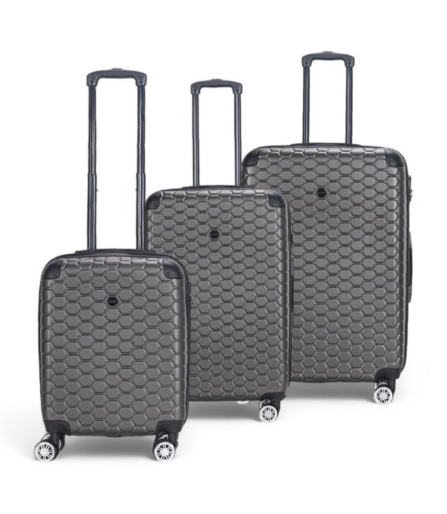 Noda Set of 3 Hard Shell Suitcase in Charcoal