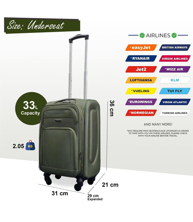Nagoya Unserseat Soft Shell Suitcase in Khaki