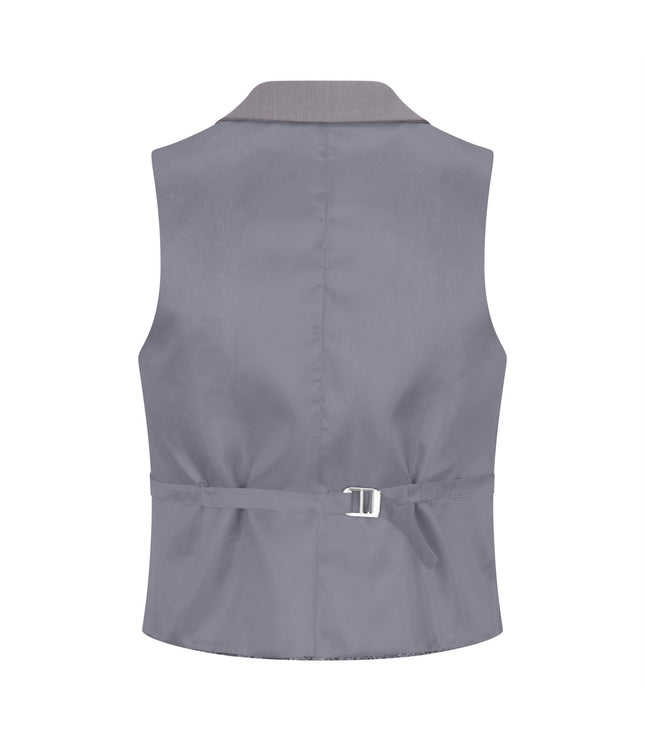 Women's 3 Piece Tailored Fit Plain Grey Formal Office Suit