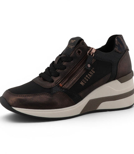 Mustang Women's Black Platform Sneaker Trainer Casual Shoes - M0872003