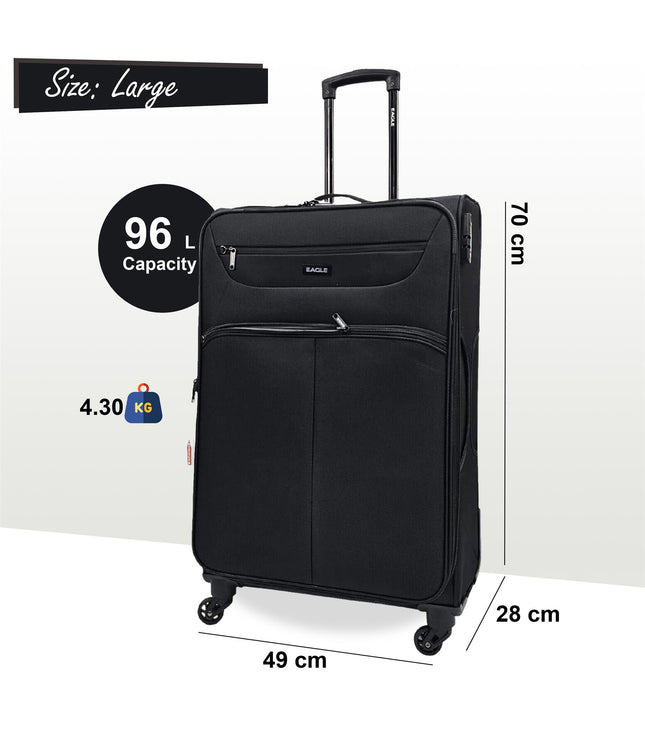 Ashford Large Soft Shell Suitcase in Black