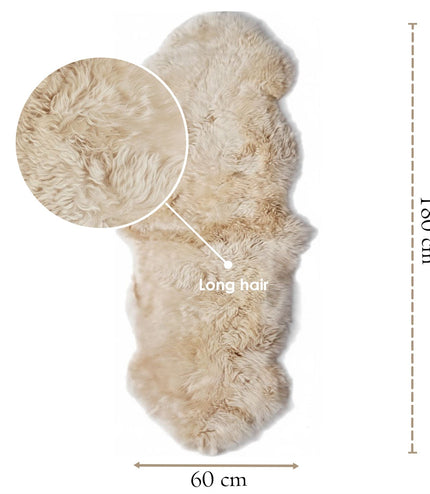 Genuine Sheepskin Cream Double Natural Fluffy Silky Soft Real Wool Rug