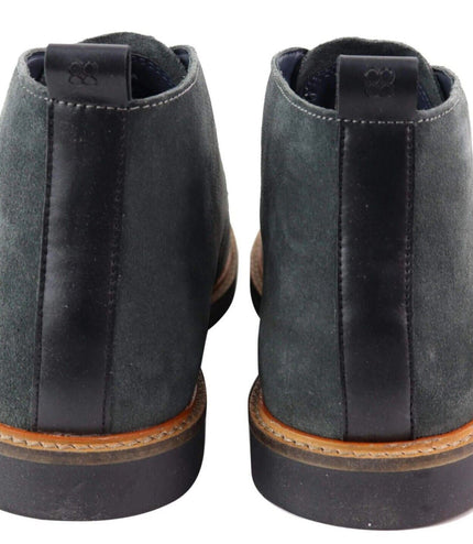 Mens Grey Suede Lace Up Chukka Boots