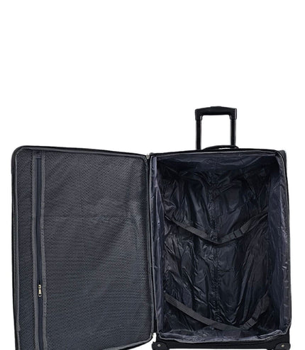 Corsham Large Soft Shell Suitcase in Black