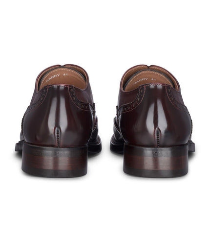 Justin Reess Men's Wine Patent Leather Brogue Formal Shoes - Harry