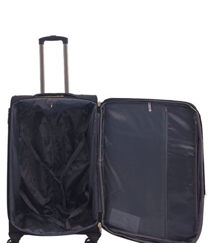 Andover Medium Soft Shell Suitcase in Black