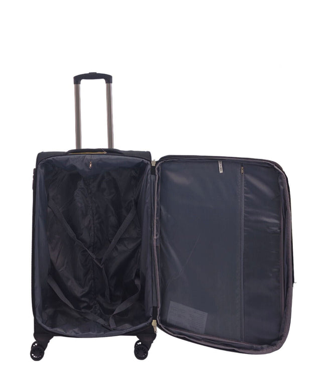 Andover Medium Soft Shell Suitcase in Black