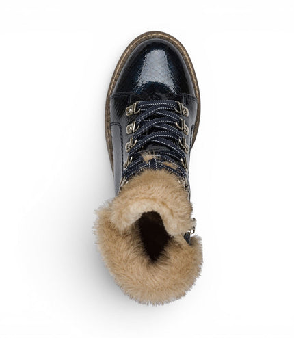 Tamaris Women’s Blue Faux Leather Warm Winter Ankle Boots - 26264-43