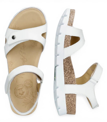 Panama Jack Women's Wedge White Leather Platform Sandals -  Sulia B1