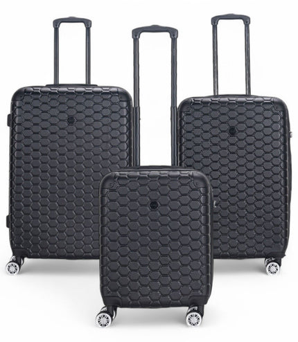 Noda Set of 3 Hard Shell Suitcase in Black