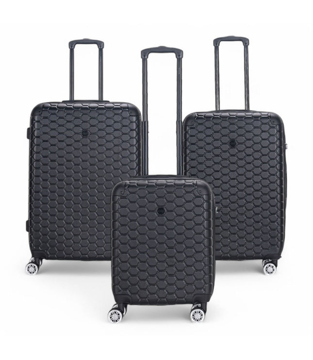 Noda Set of 3 Hard Shell Suitcase in Black