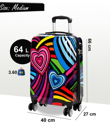 Congleton Medium Hard Shell Suitcase in Hearts