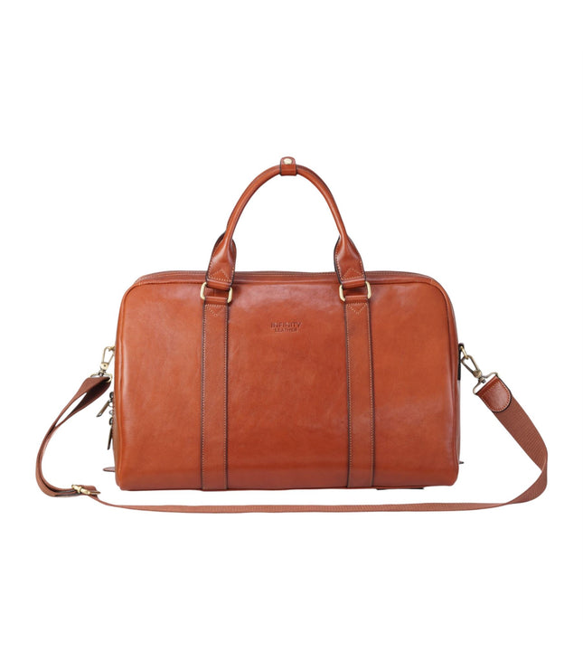 Vintage Genuine Leather Tan Holdall Duffle Gym Travel Bag - Atlas