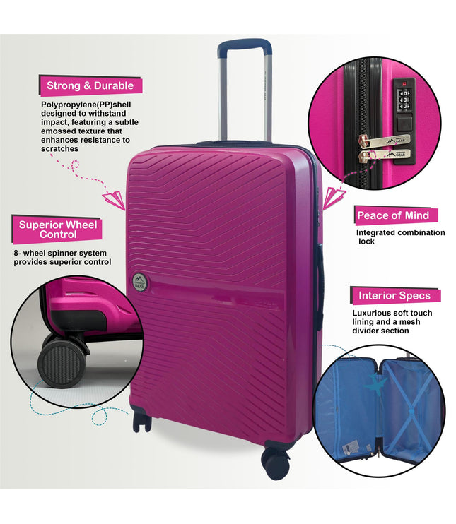 Acton Set of 3 Hard Shell Suitcase in Pink