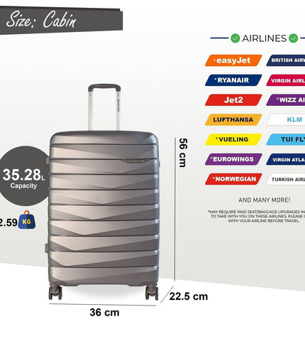 Forster Cabin Hard Shell TSA Suitcase in Smoke Grey