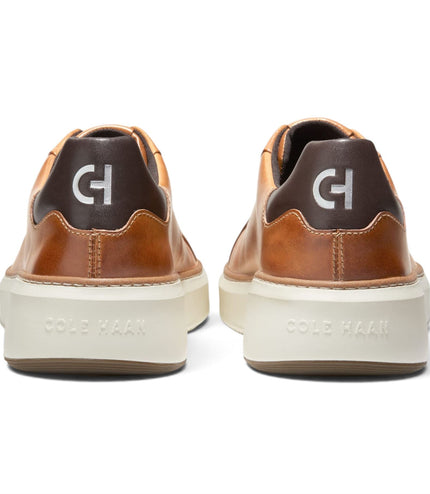Cole Haan Men's GrandPro Luxe Mile Trainer Tan Leather Sneakers - C34229
