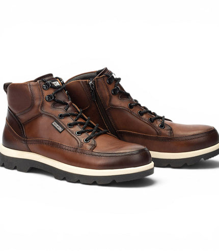 Pikolinos Men's Brown Leather Lace-Up Ankle Boots - Vigo