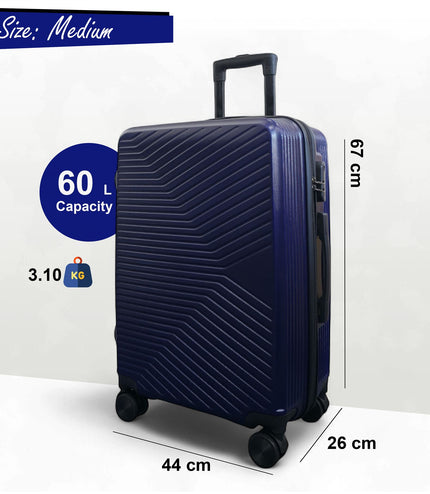 Junee Medium Hard Shell Suitcase in Navy Blue