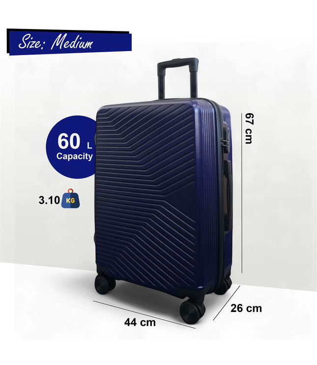 Junee Medium Hard Shell Suitcase in Navy Blue