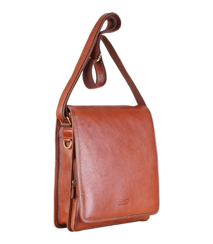 Leather Vintage Tan Messenger Shoulder Crossbody Travel Business Bag - Ranger