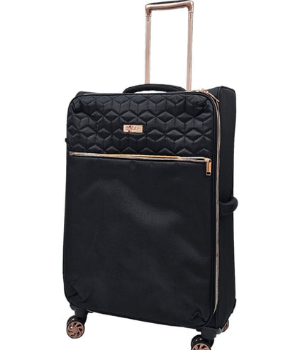 Bexley Medium Soft Shell Suitcase in Black