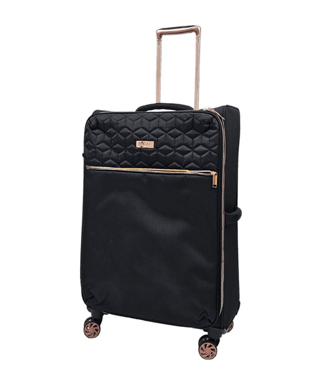 Bexley Medium Soft Shell Suitcase in Black