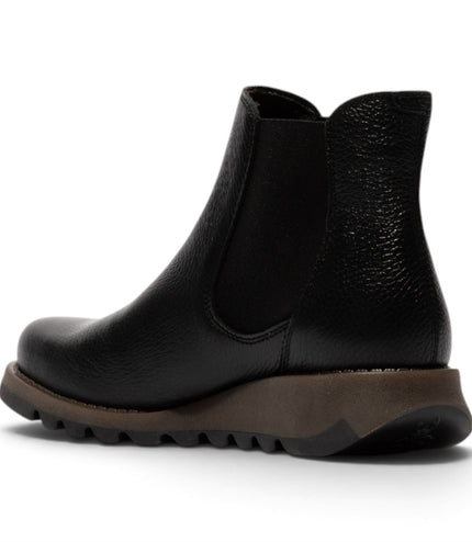 Fly London Womens Black Chelsea Leather Ankle Boots - SALV195