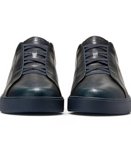 Cole Haan Men's GrandPro Luxe Mile Trainer Blue Leather Sneakers - C44436