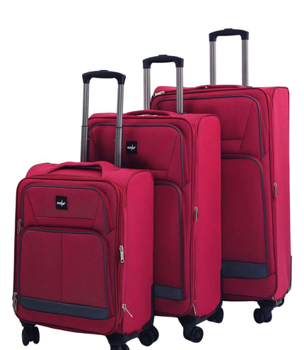 Andover Set of 3 Soft Shell Suitcase in Burgundy