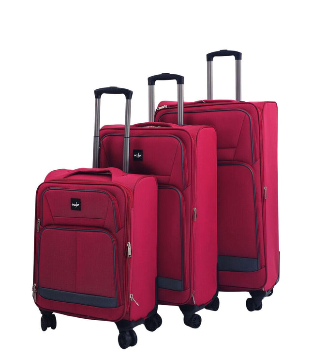 Andover Set of 3 Soft Shell Suitcase in Burgundy